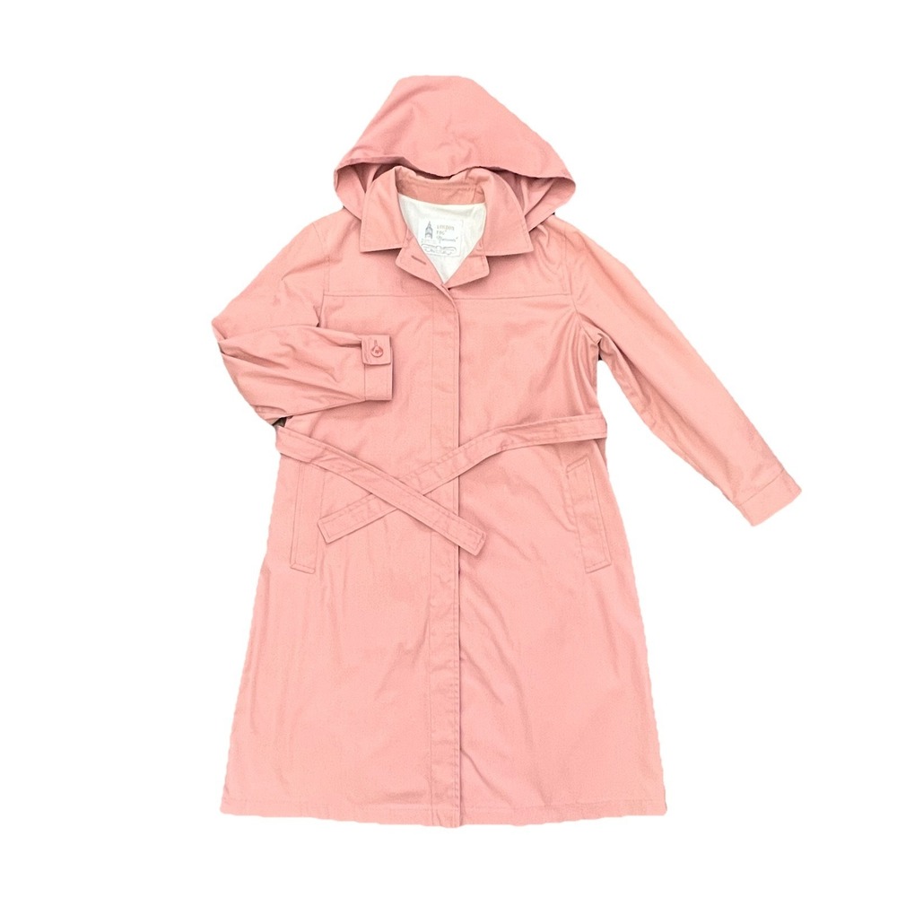 Vintage London‎ Fog Trench Coat Mauve Pink 16 R Academia Office Core Preppy Mod